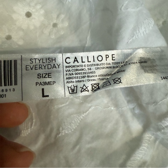 White Midi Dress 100% cotton size Large - Picture 9 of 13